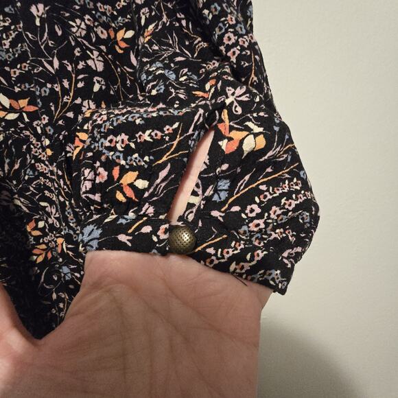 Maeve By Anthropologie Dark Floral Dress SM Ditsy Tiered Boho Cottage Festival - Picture 7 of 15